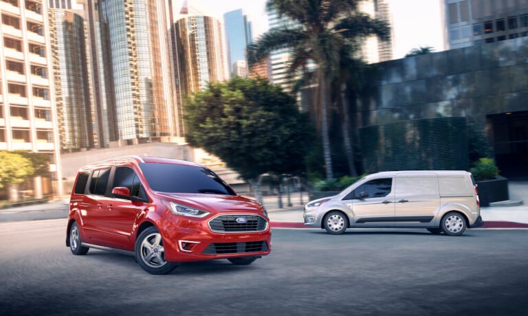 2022 Ford Transit Connect Two Driving In A City