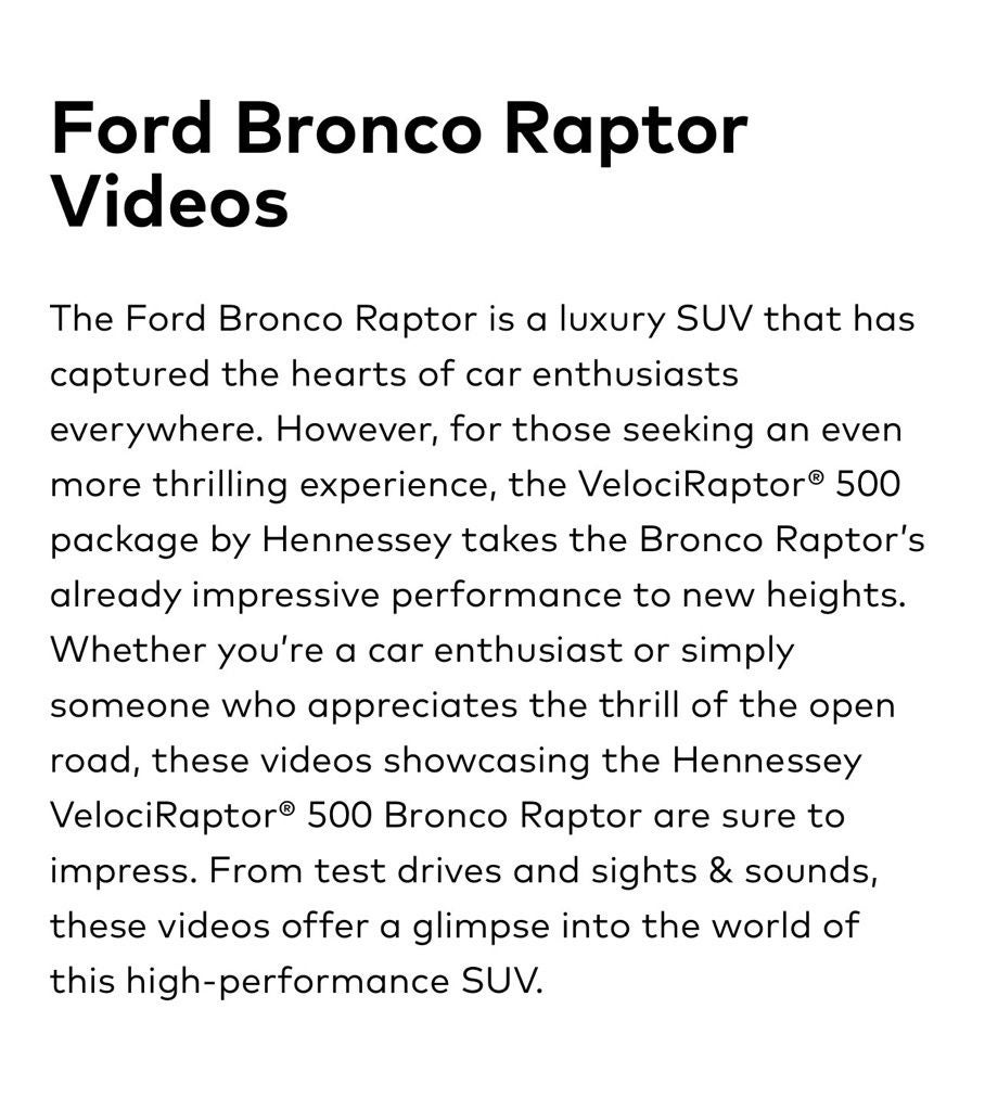2023 Ford Bronco Raptor Hennessey VelociRaptor 500