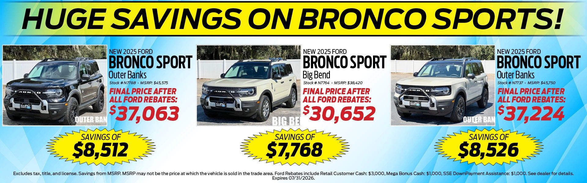 Huge Savings on Bronco Sports