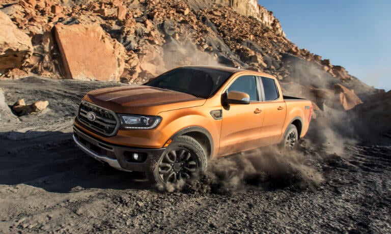 2021 Ford Ranger on rocky terrain