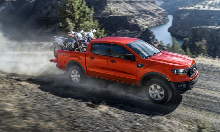 2023 Ford Ranger Exterior Driving Offroad With Mountain Bikes
