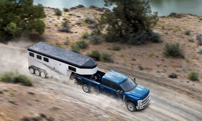 2024 Ford Super Duty Exterior From Above Towing Trailer