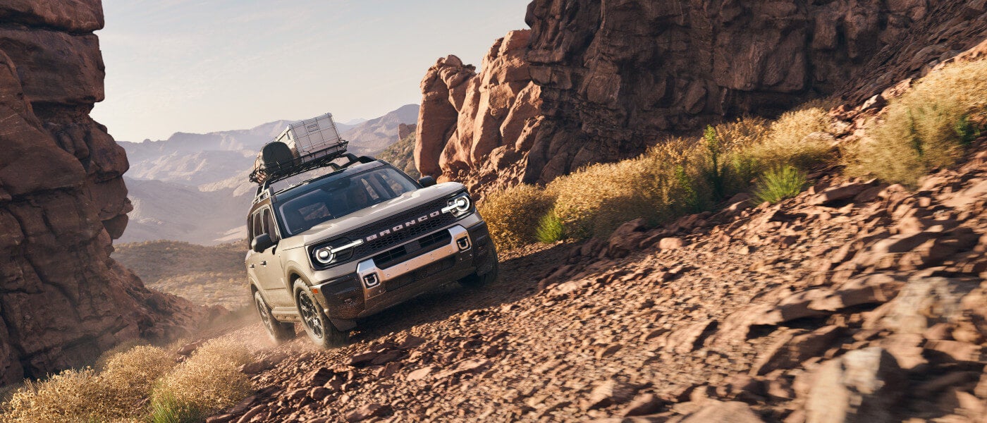 2025 Ford Bronco Sport Exterior Driving Up Rocky Path