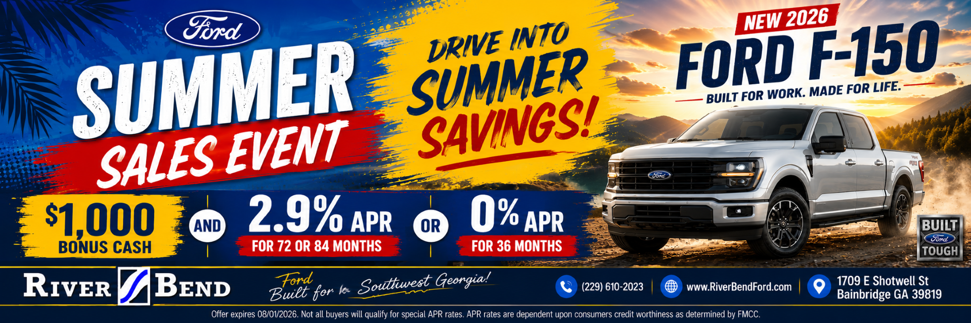 2.9% For 72 or 84 Months Plus $1000 2026 F-150