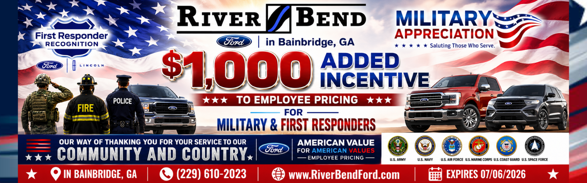 $1000 for Military & First Responders