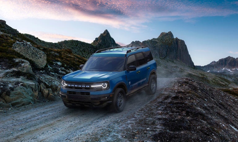2022 Ford Bronco Exterior Driving In Mountains At Sunrise