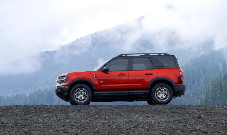 2022 Ford Bronco Exterior Side View Parked In Foggy Mountains